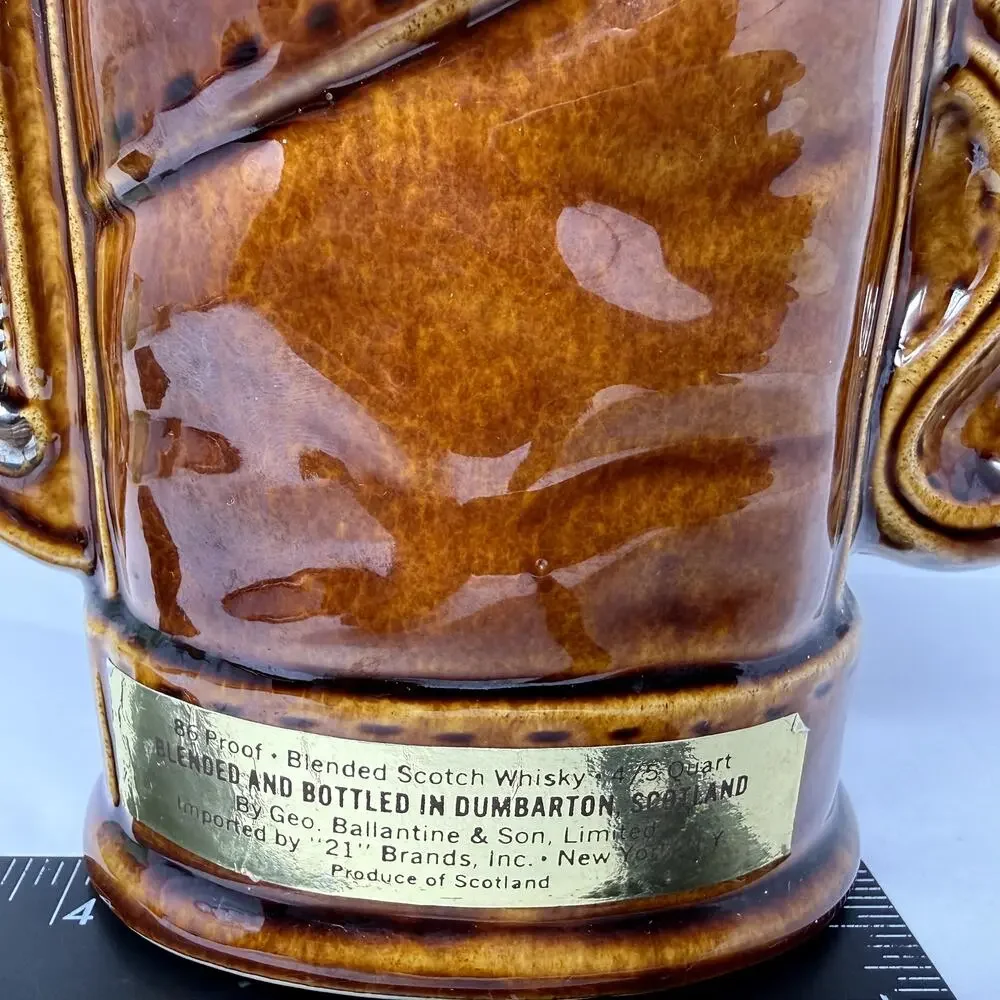 Vintage Ballantine’s 14 Year Scotch Golf Bag Decanter Palfrey 1969 No Cork